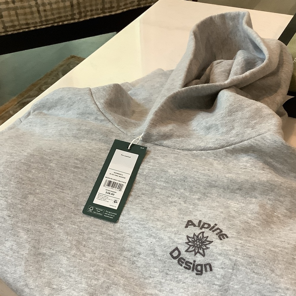 Alpine Design Light Gray Pullover Hoodie. Women’s, brand new.